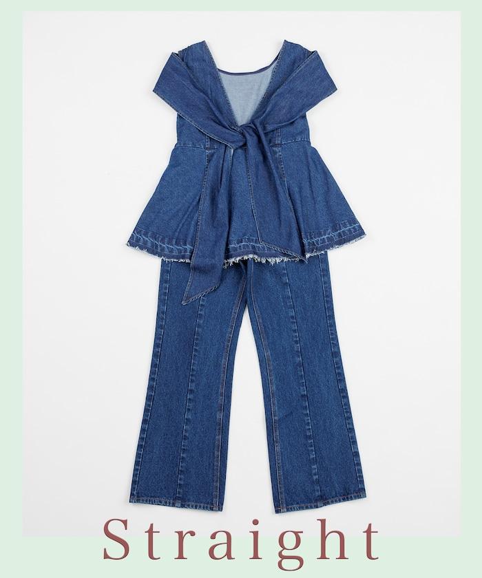 【全骨架優勝!系列】 改良風 牛仔褲<套裝搭配適用>