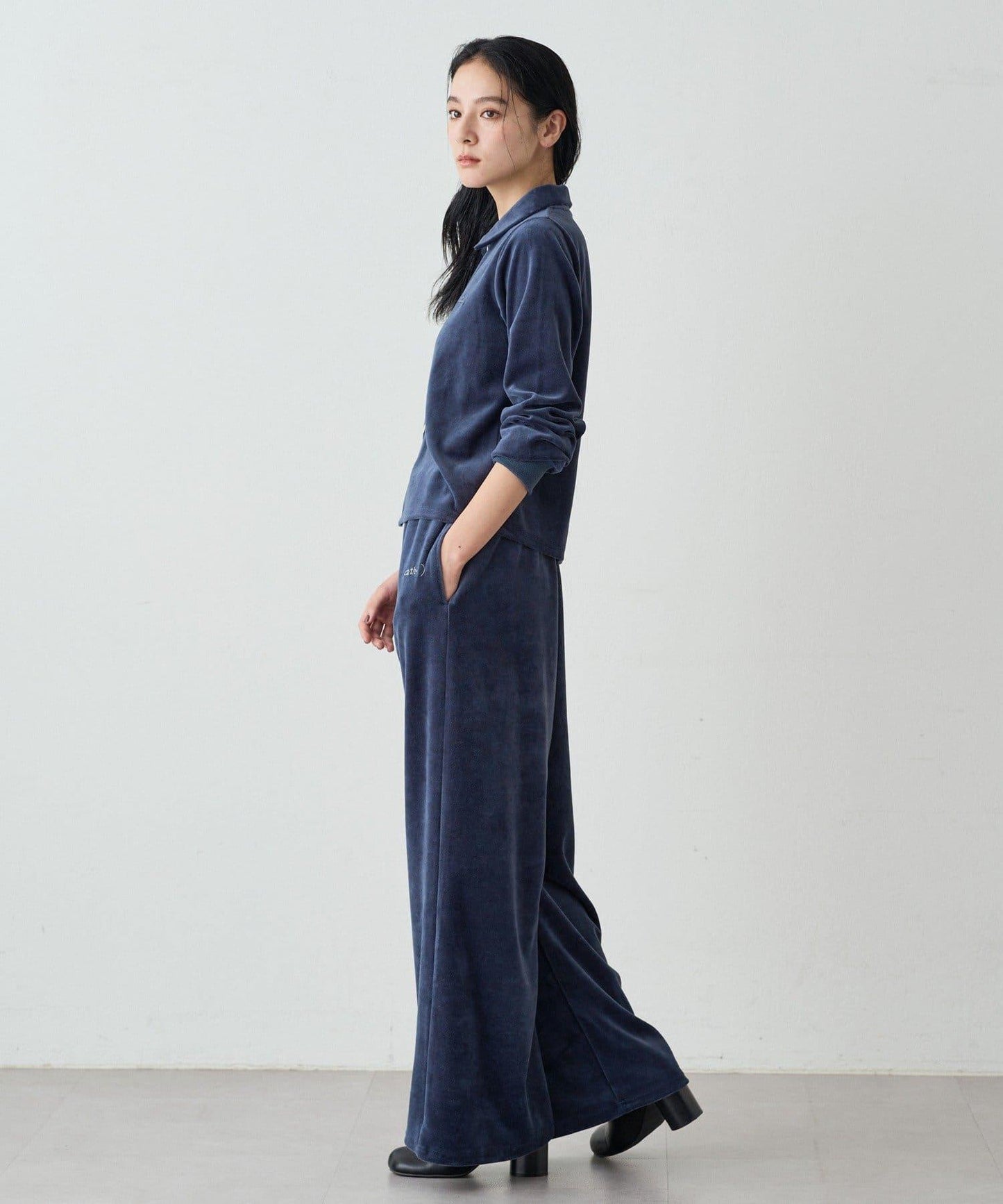 【earthy_】棉質絲絨雙拉鍊開衫