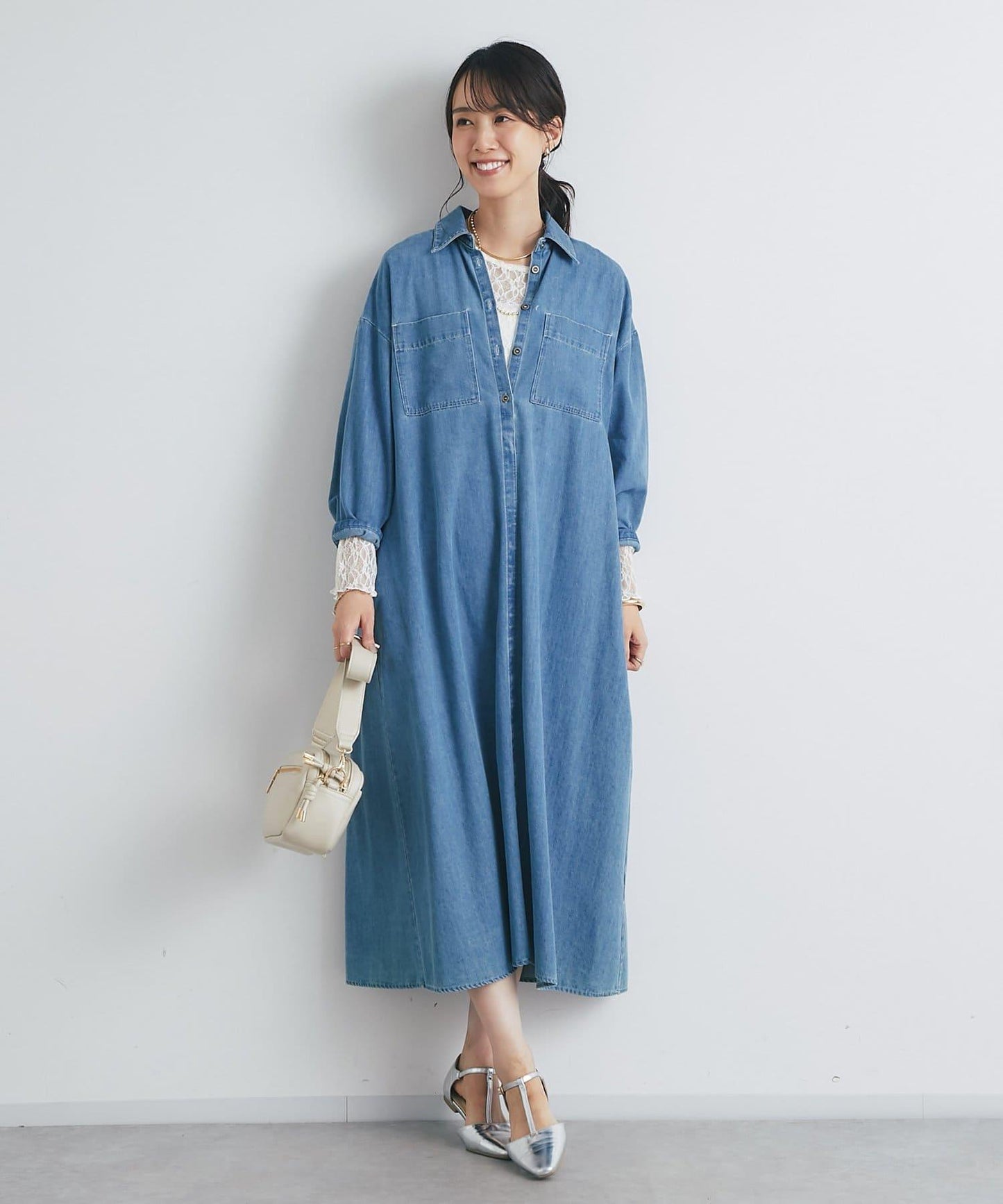 《穿搭效果出色・展現女性魅力》前後兩用法式荷葉袖蕾絲T恤
