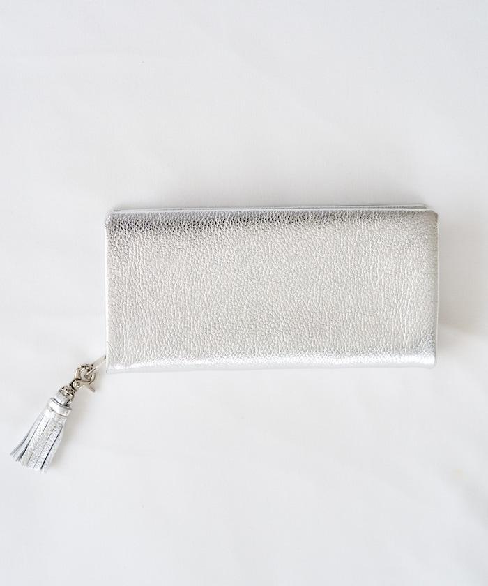 牛皮革 帶 流蘇 拉鍊 錢包