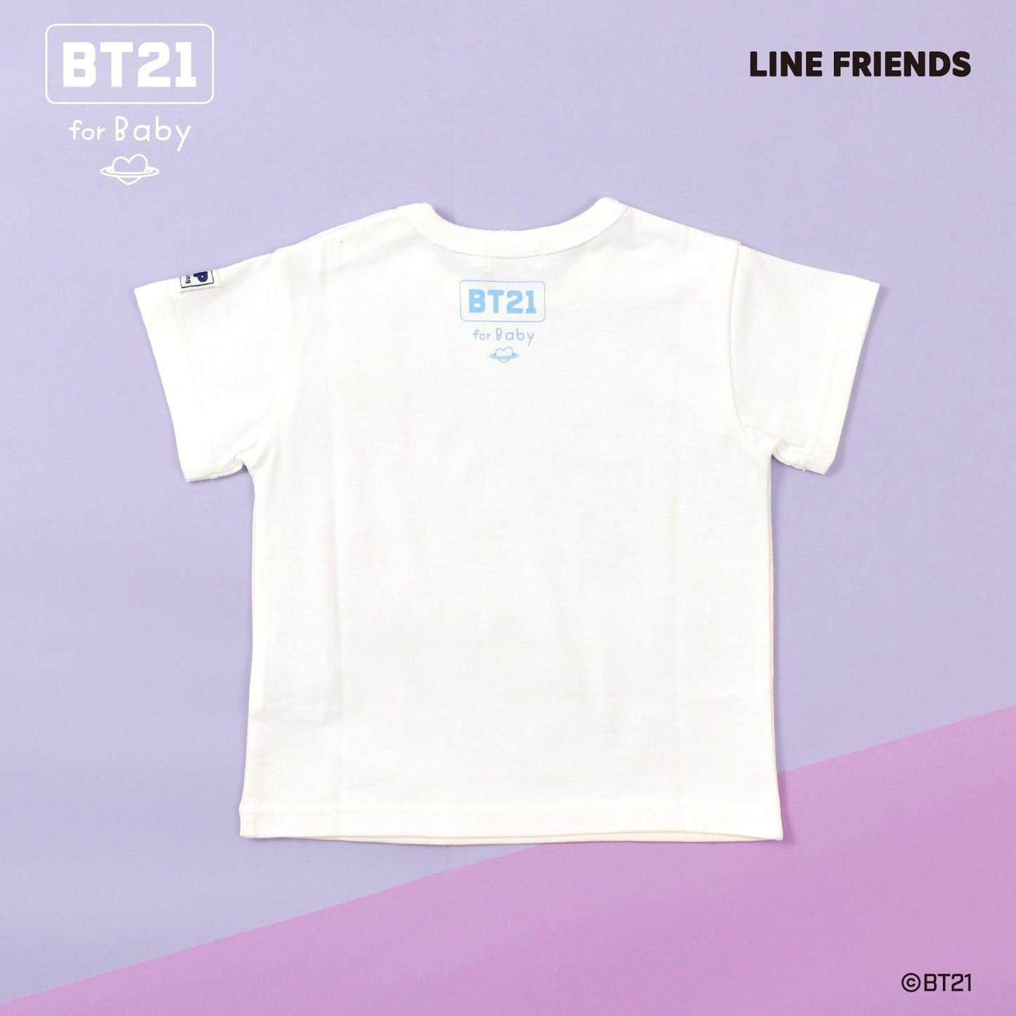 【《BT21》】拼接印花短袖T恤