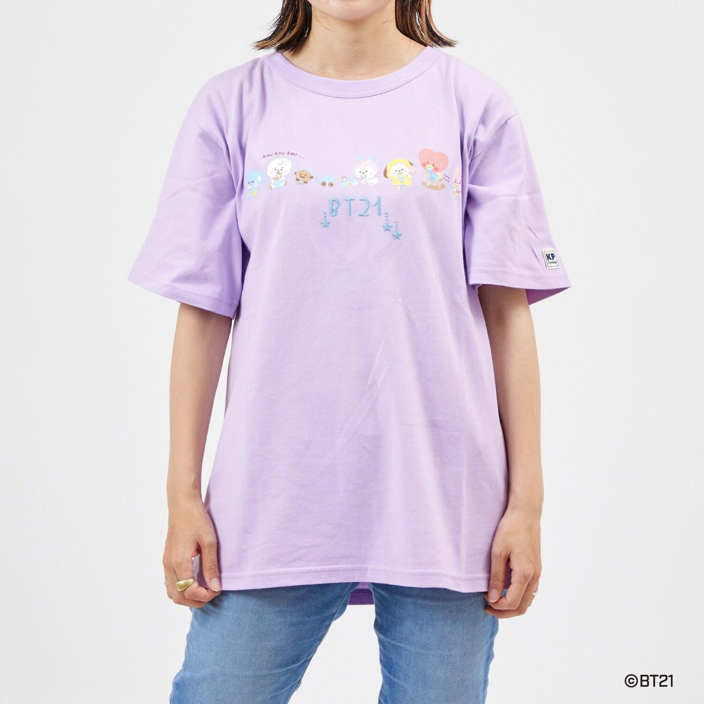 【《BT21》】印花及刺繡短袖T恤(成人款)