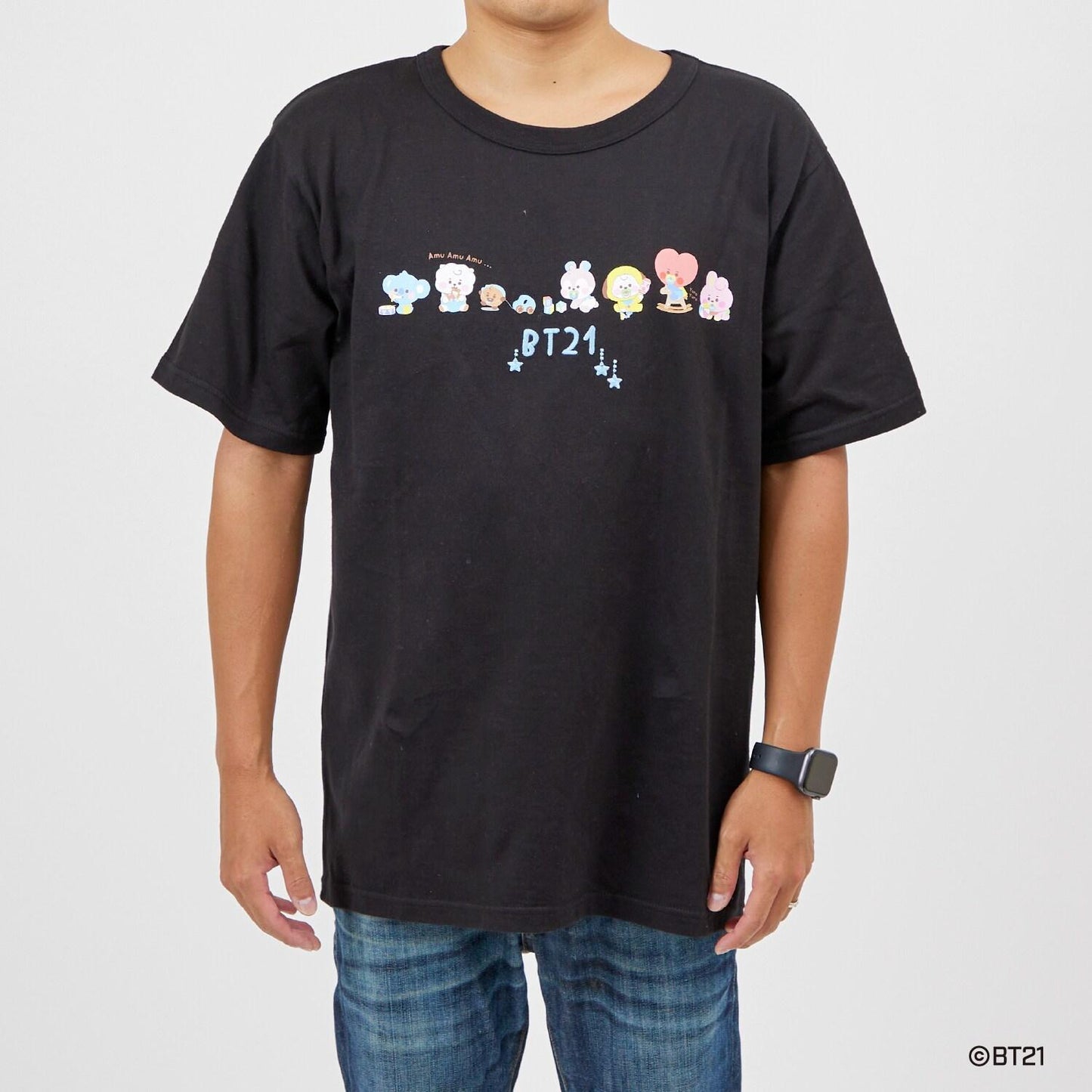 【《BT21》】印花及刺繡短袖T恤(成人款)