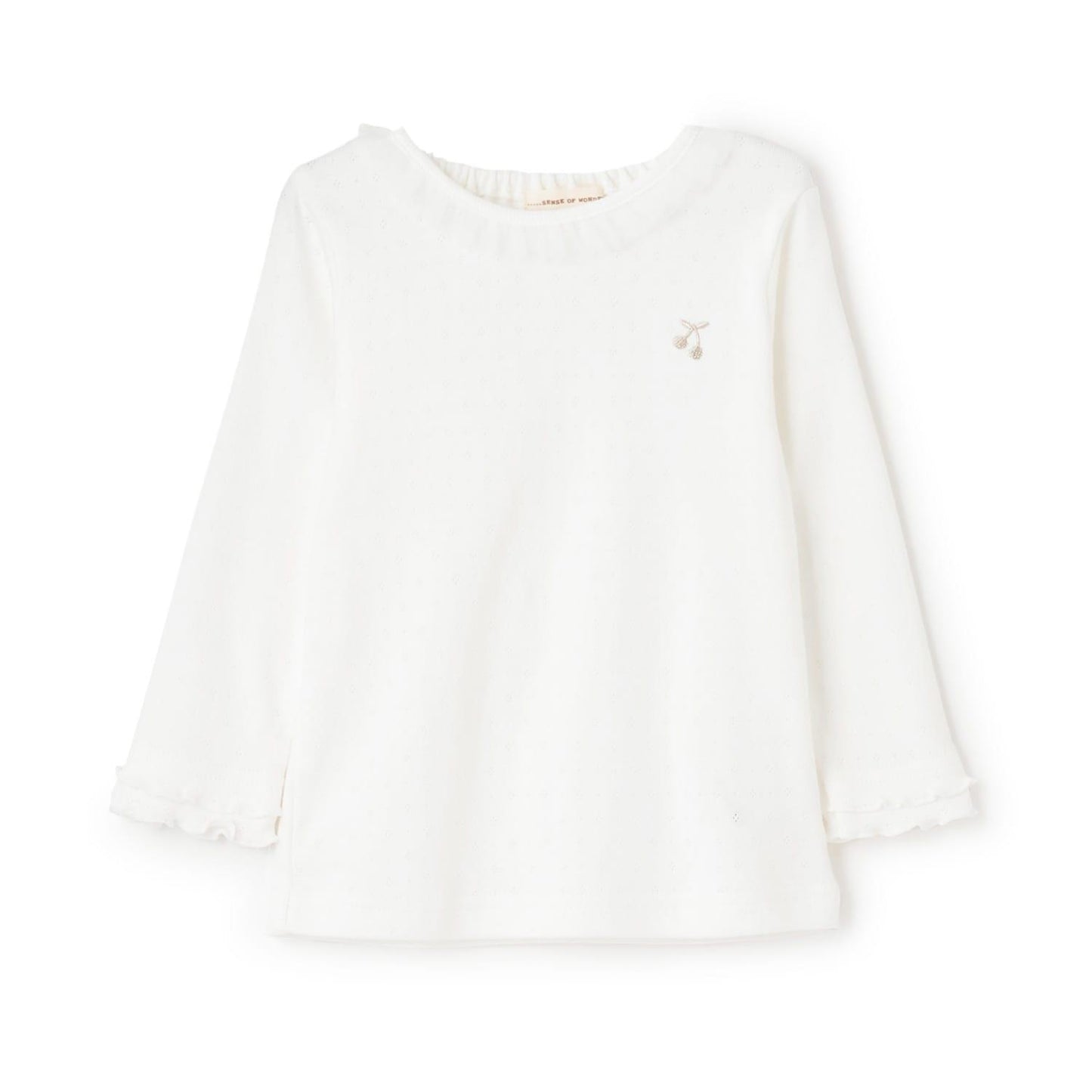 荷葉邊領口波浪邊長袖T恤