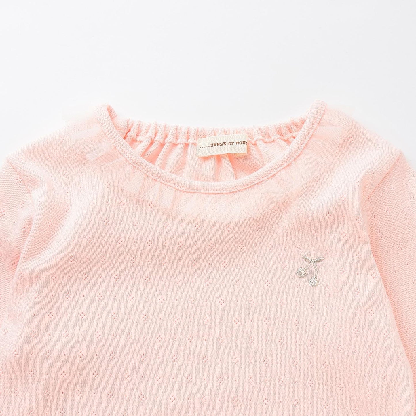 荷葉邊領口波浪邊長袖T恤