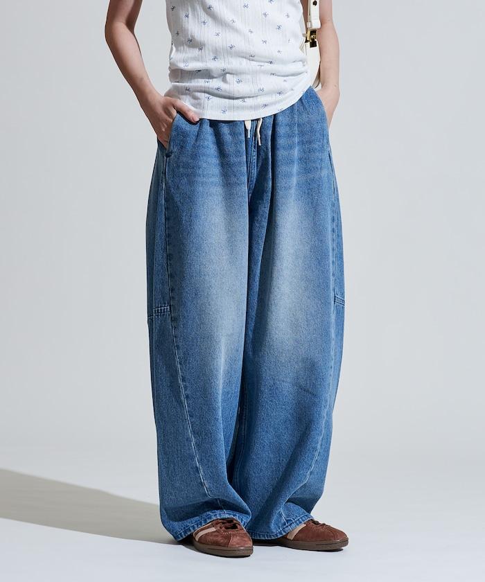 洗水處理 曲線寬鬆牛仔褲