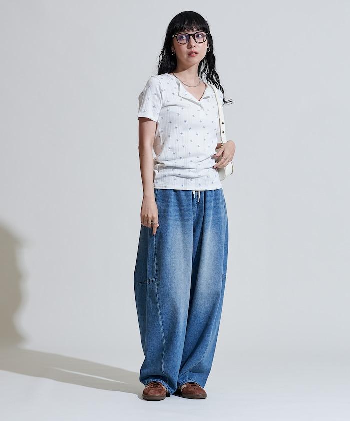 洗水處理 曲線寬鬆牛仔褲