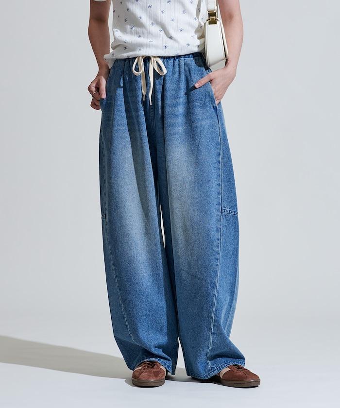 洗水處理 曲線寬鬆牛仔褲