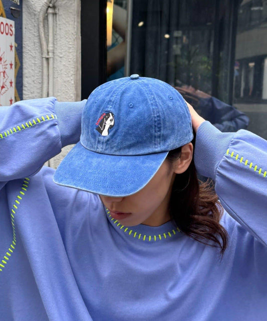 【SOUNDSGOOOOD】犬刺繡帆布帽
