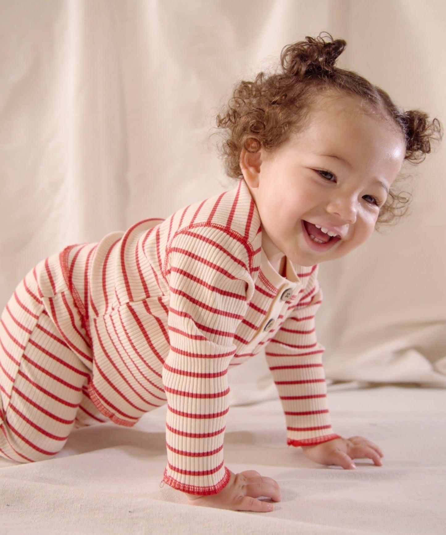 【寶寶】【欽】條紋肋織亨利領上衣