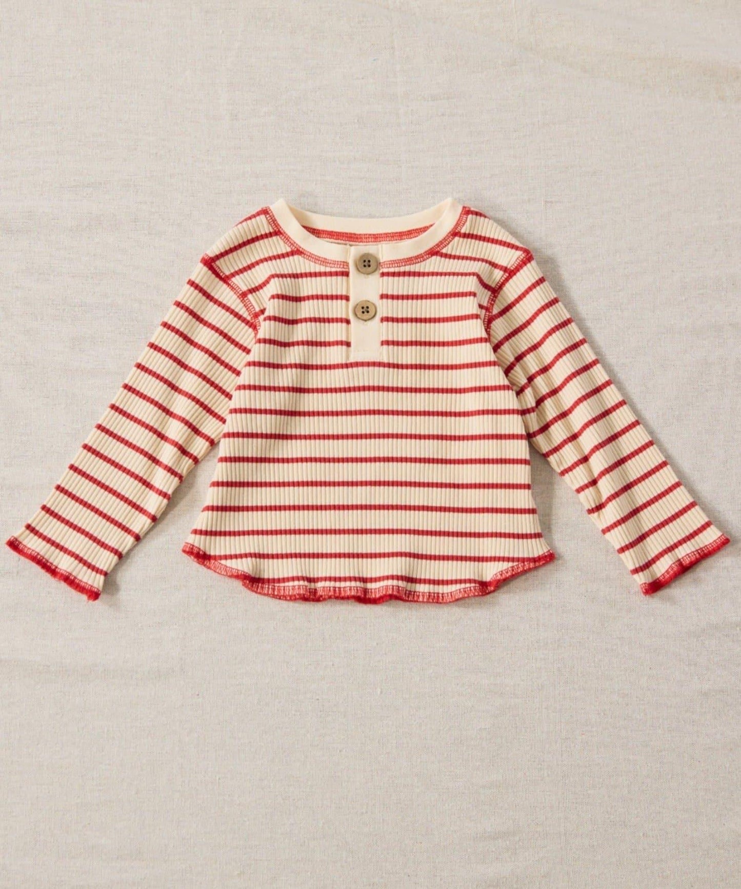 【寶寶】【欽】條紋肋織亨利領上衣