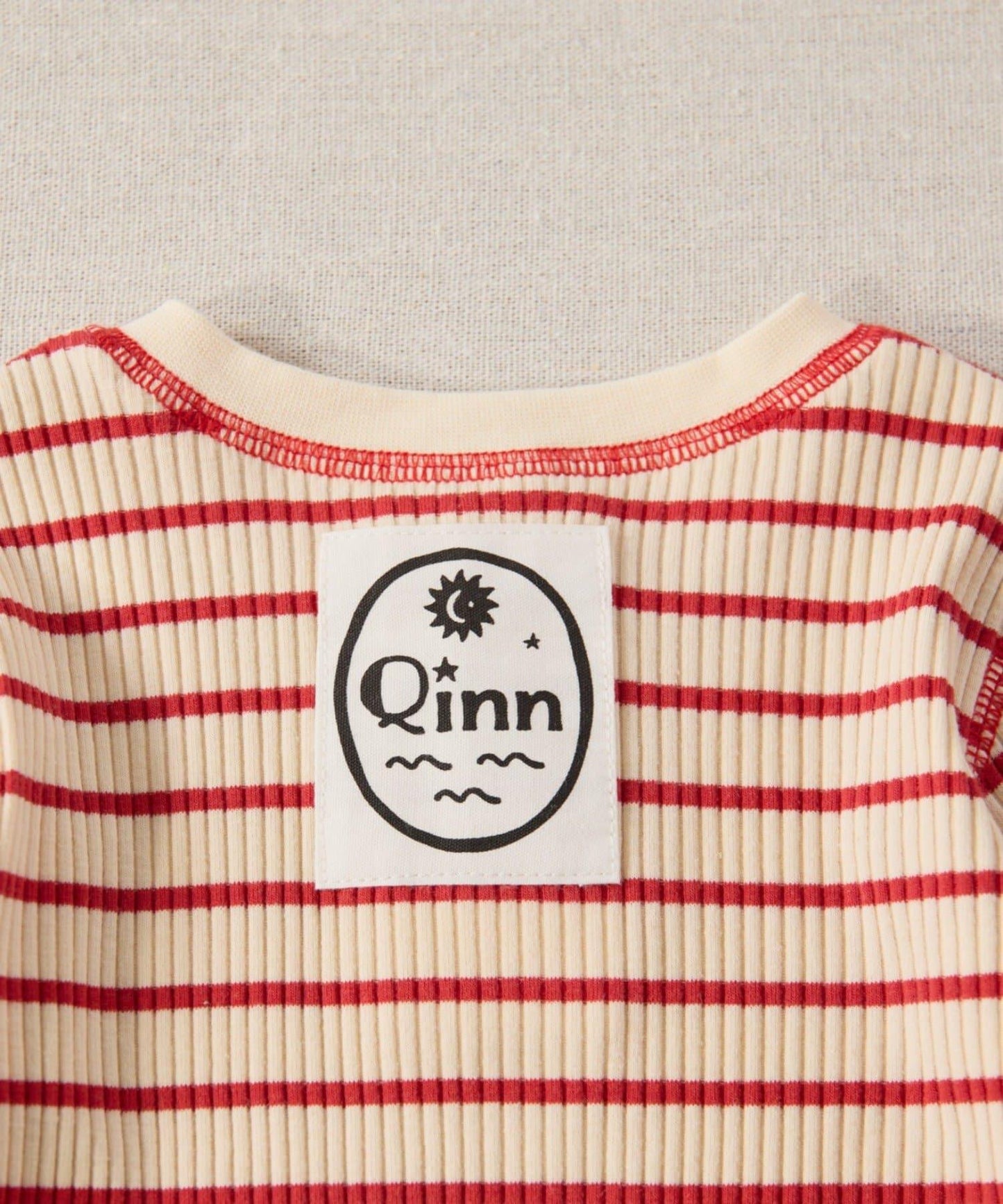 【寶寶】【欽】條紋肋織亨利領上衣