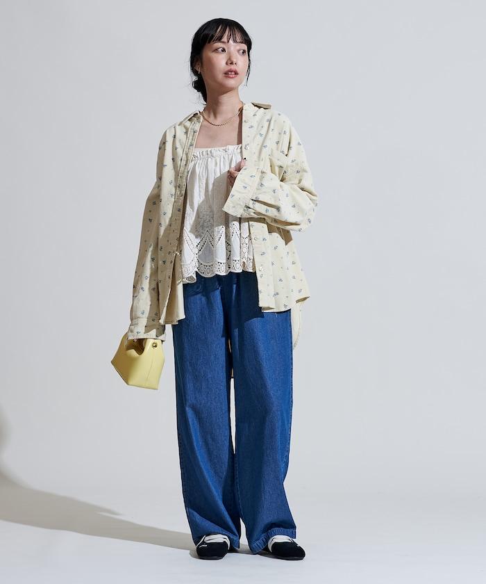 鄉村風格燈花圖案燈花布襯衫<可搭配套裝>