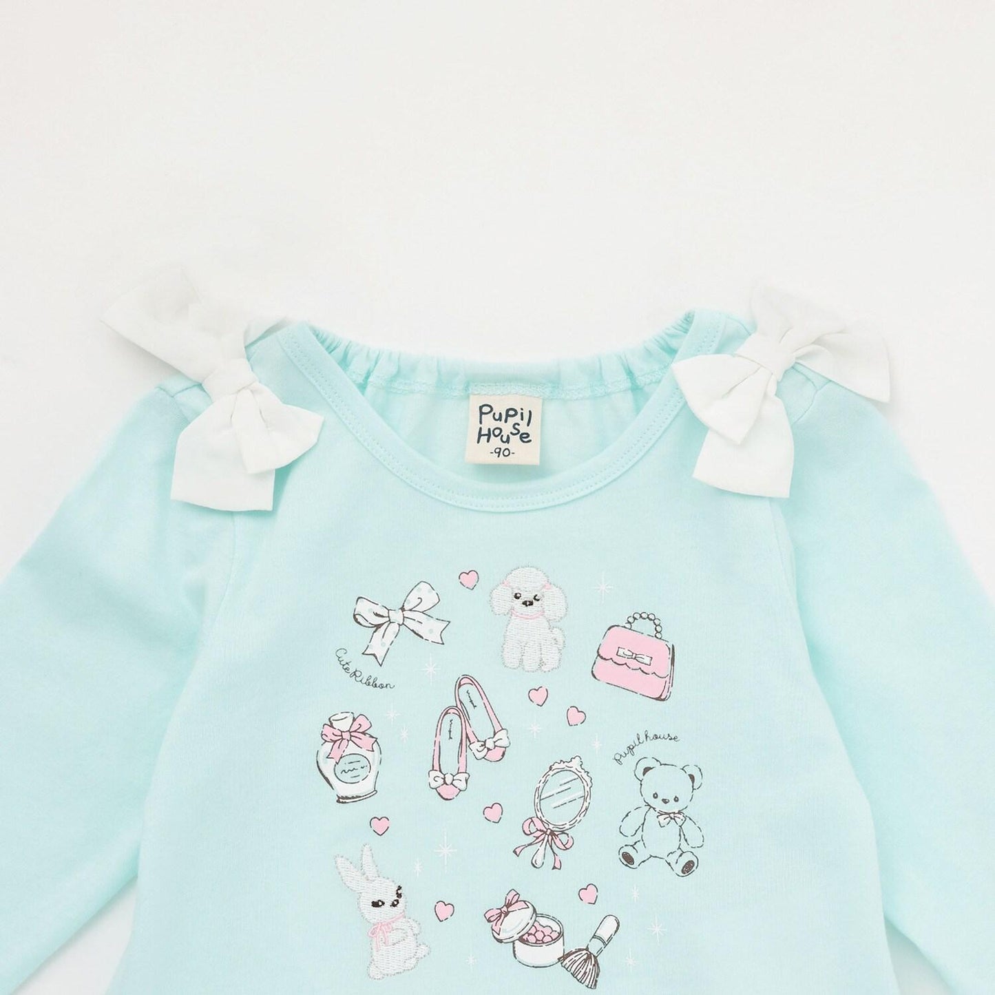 下襬波浪邊圖案長袖T恤