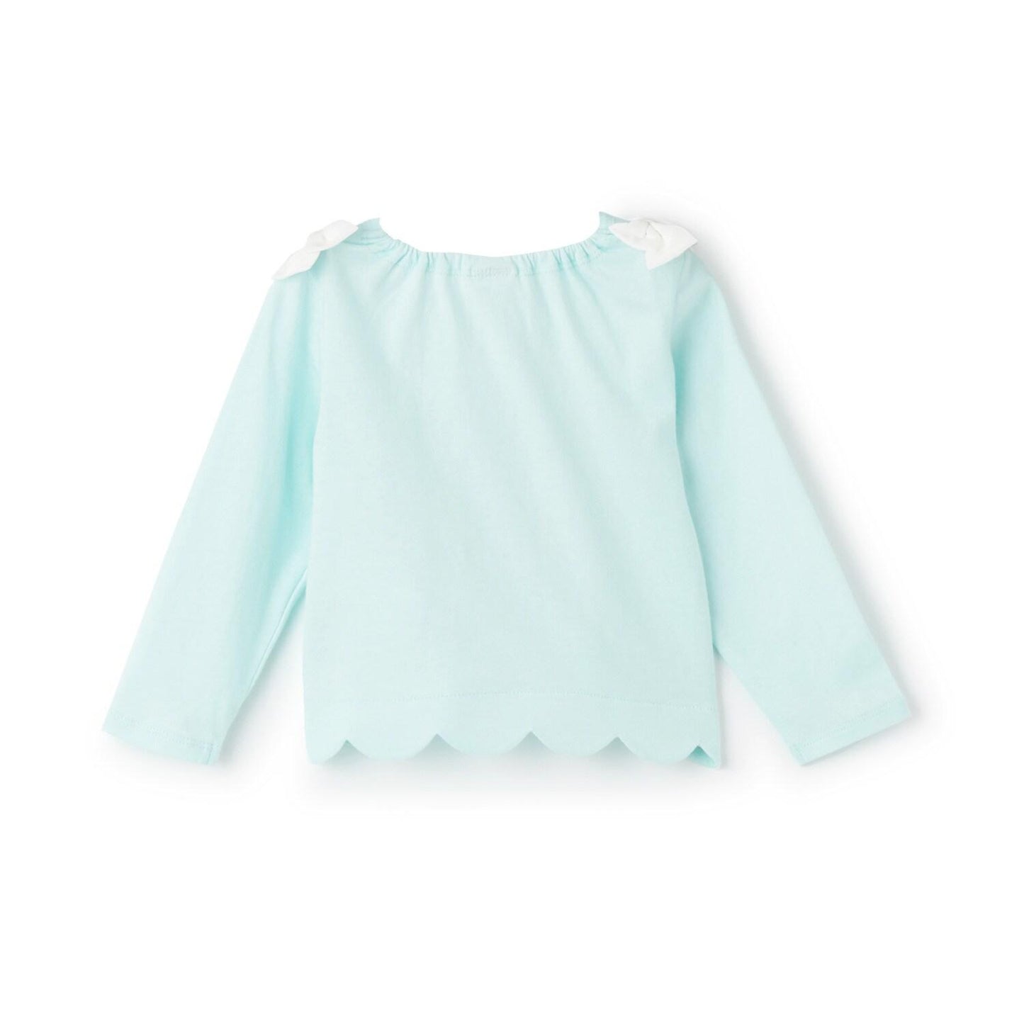 下襬波浪邊圖案長袖T恤