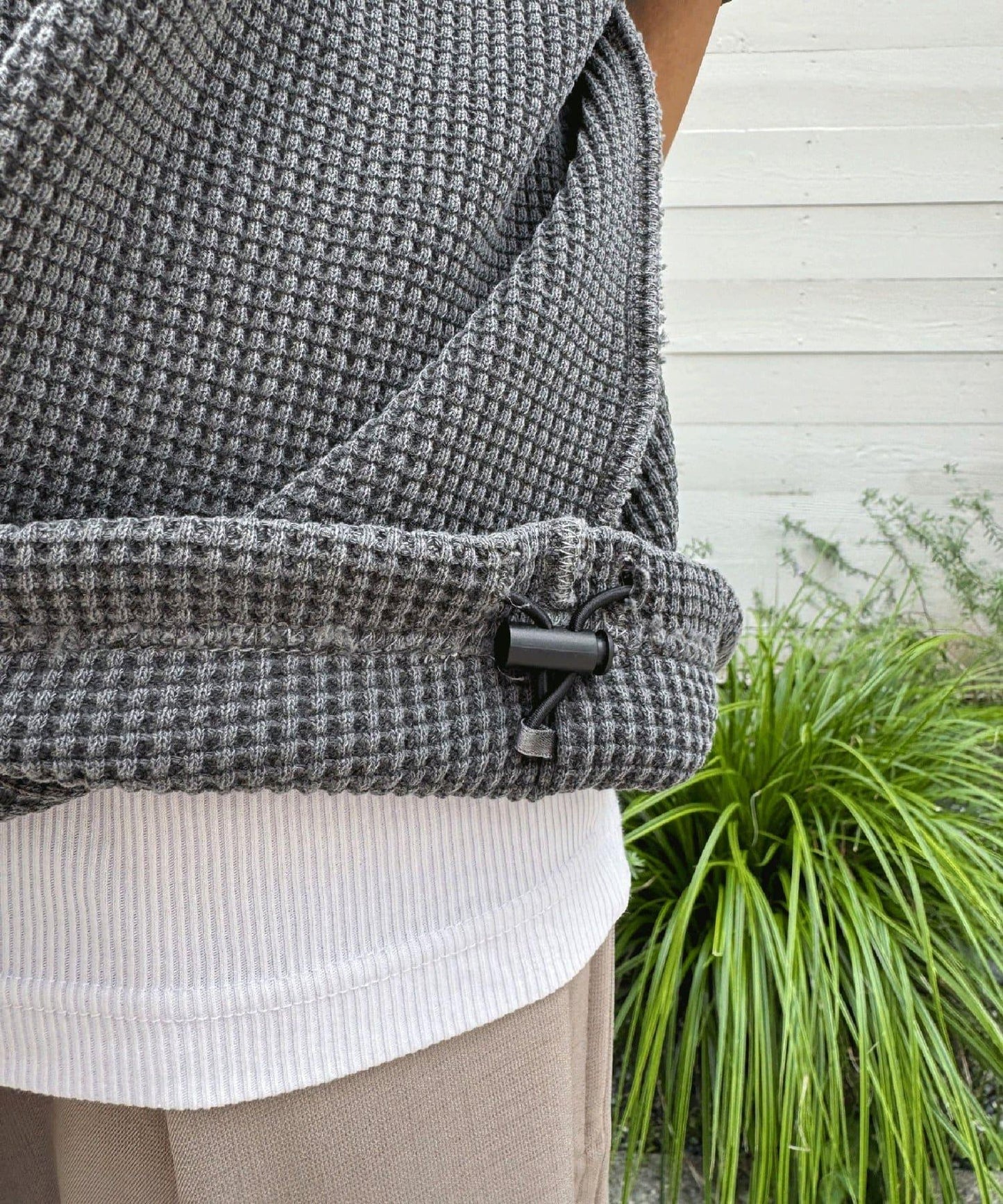 顏料呢華夫餅亨利領T恤