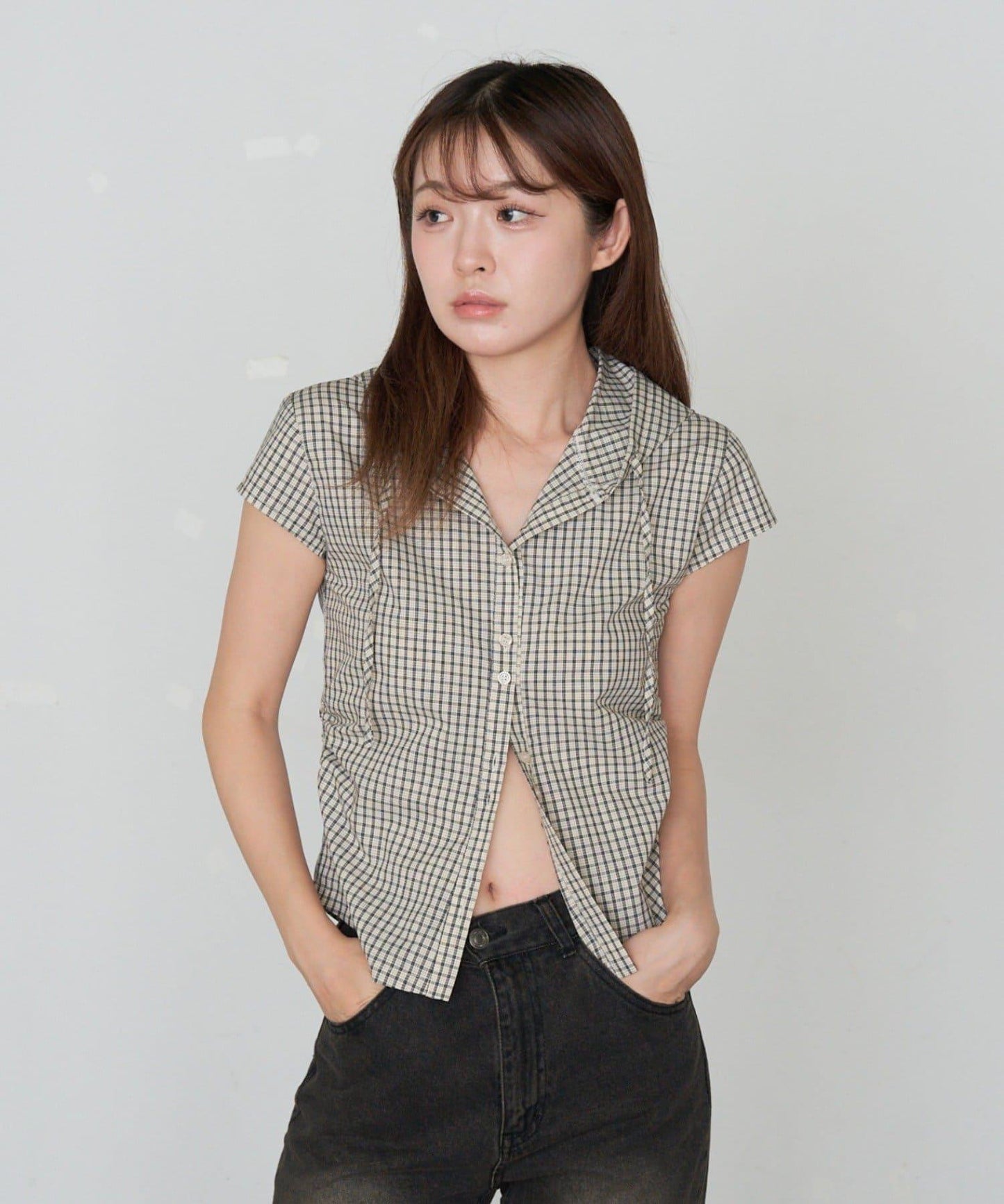 食品檢查緊身襯衫