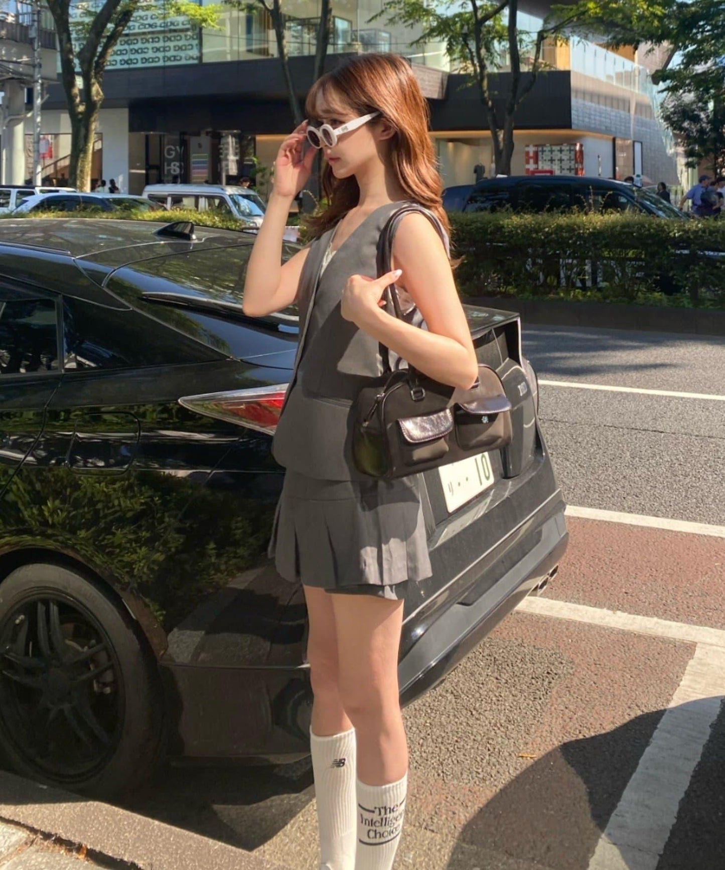 帶子款盒子褶皺短褲