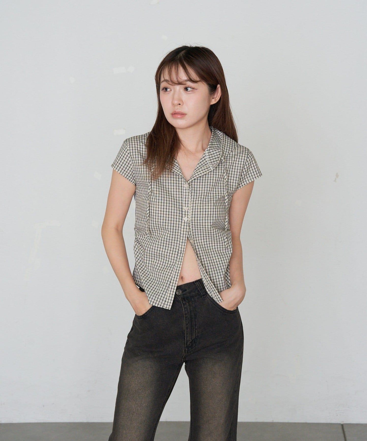 食品檢查緊身襯衫