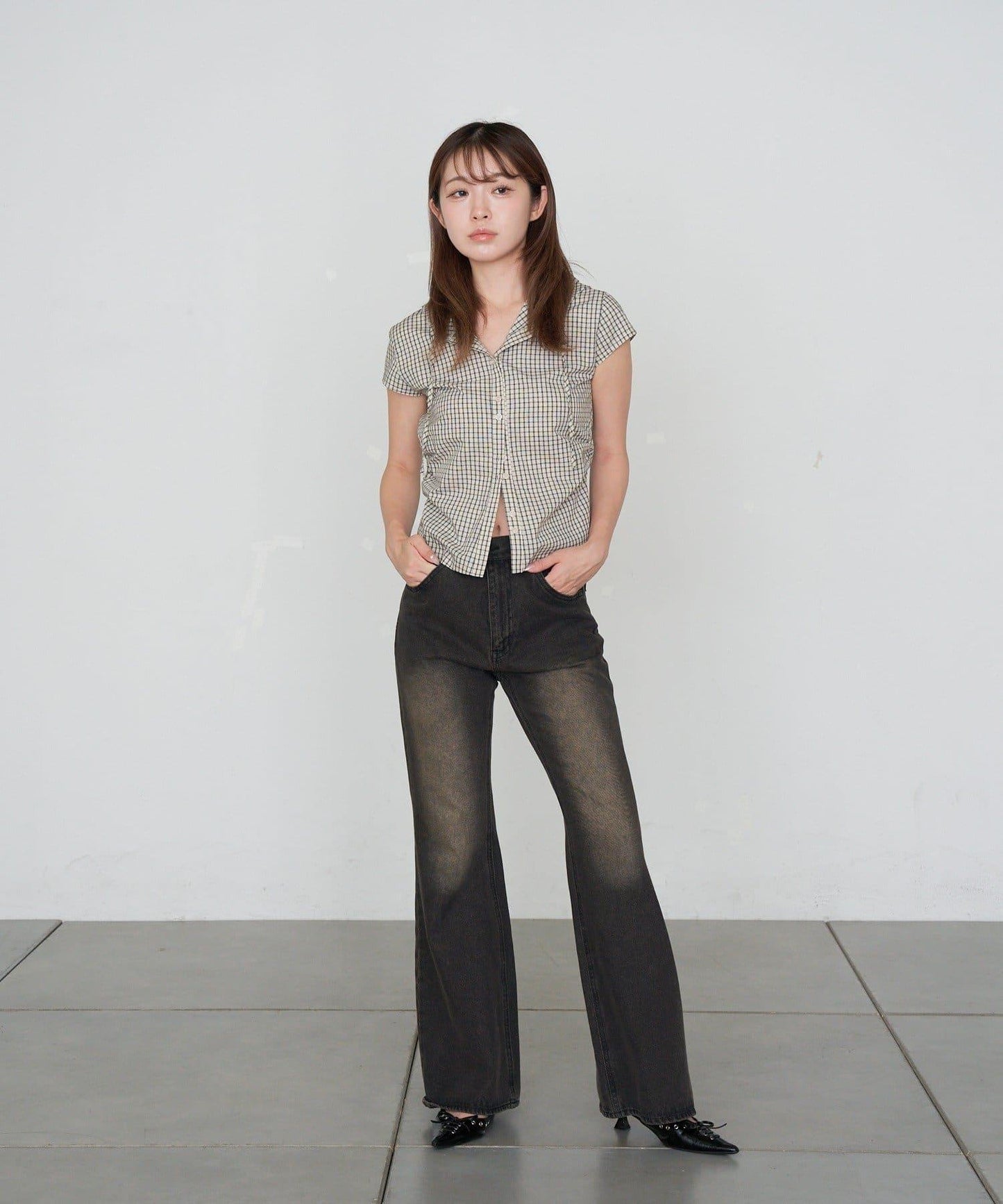 食品檢查緊身襯衫