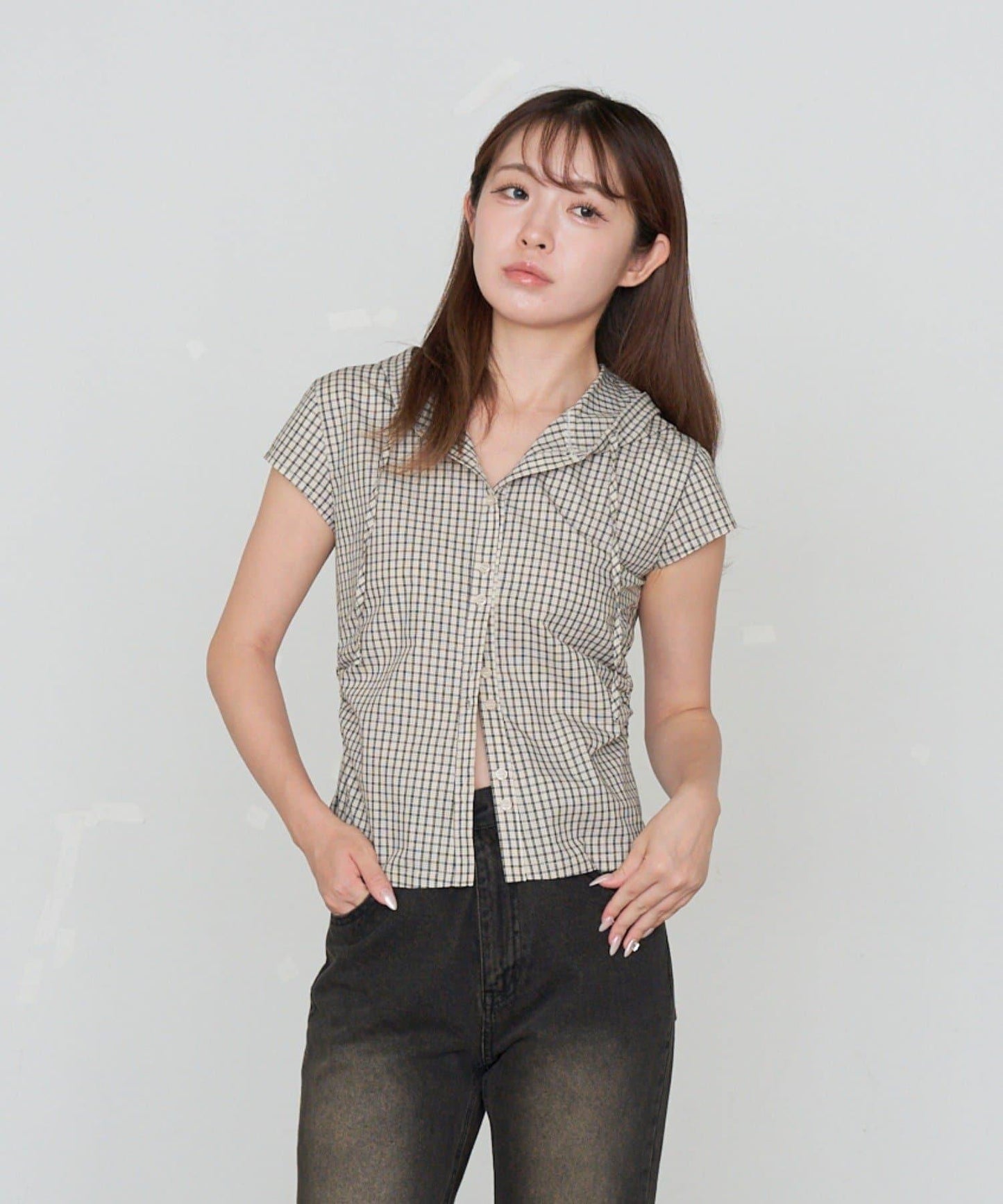 食品檢查緊身襯衫