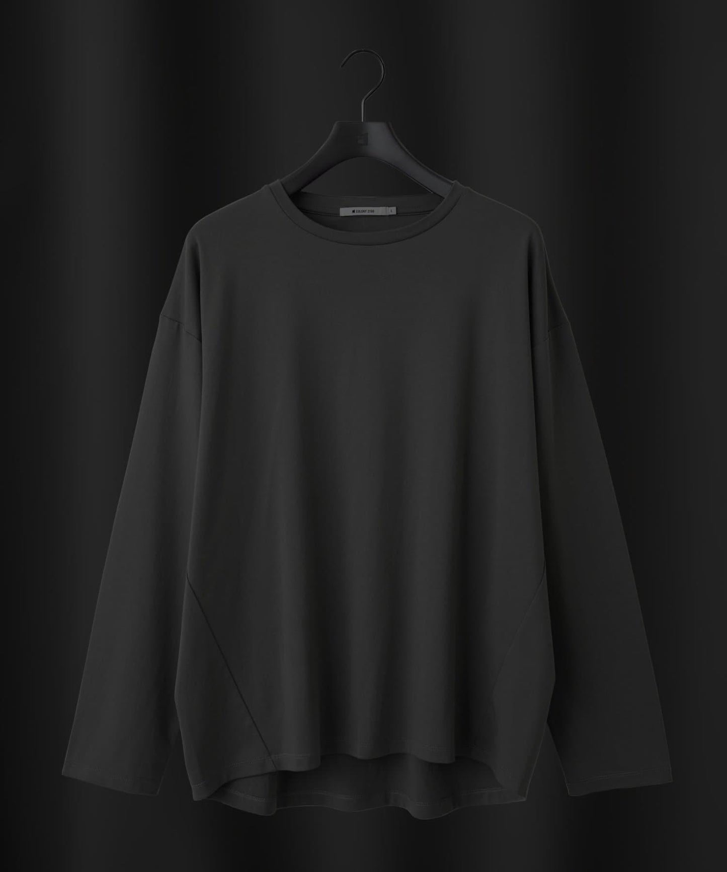 【AW】漸變棉圓弧下襬長袖T恤