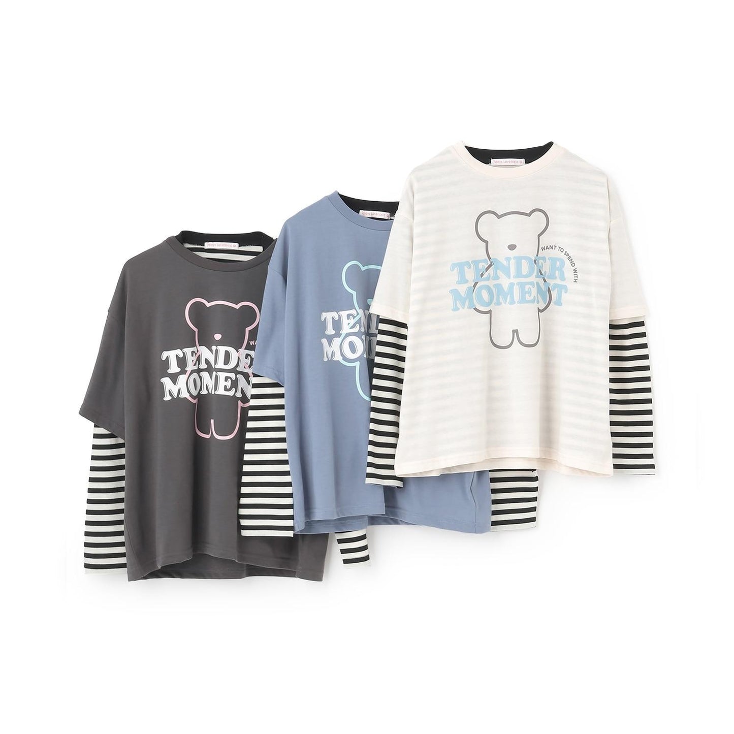 【7days】【吸水速幹/清爽】寬鬆短袖T恤+長袖T恤套裝