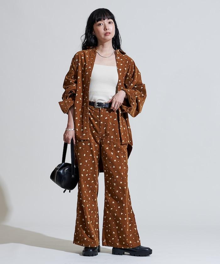 鄉村風格燈花圖案燈花布襯衫<可搭配套裝>