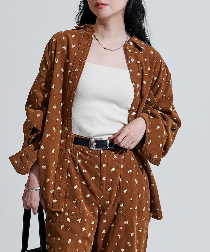 鄉村風格燈花圖案燈花布襯衫<可搭配套裝>