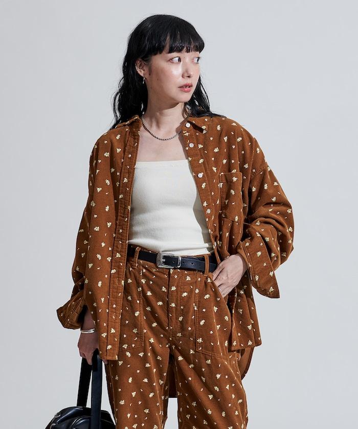 鄉村風格燈花圖案燈花布襯衫<可搭配套裝>