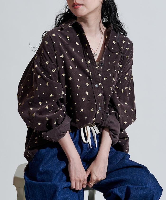 鄉村風格燈花圖案燈花布襯衫<可搭配套裝>