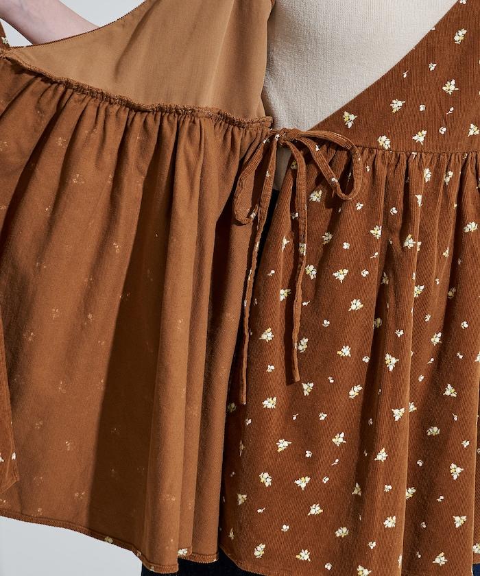 鄉村風格 燈芯絨 背心吊帶衫<套裝搭配款>