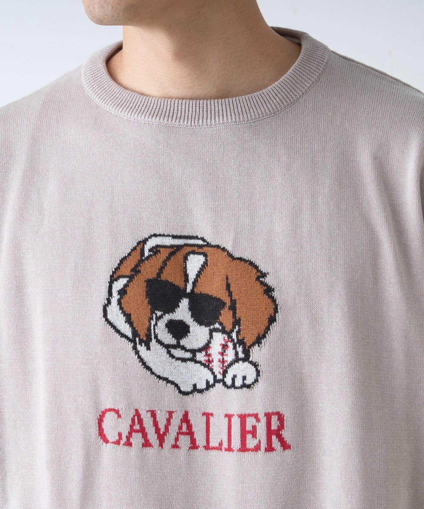 【男女通用】動物紋狗夏季針織半袖T恤