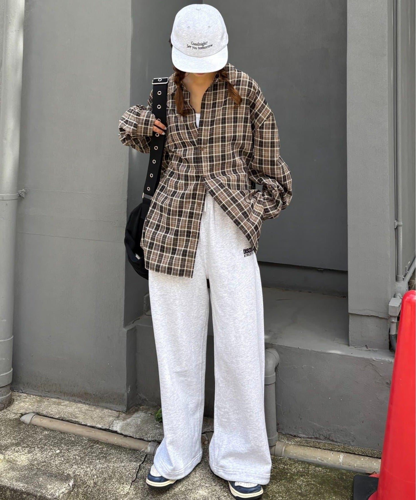 【男女通用】商場混紡長袖格子襯衫