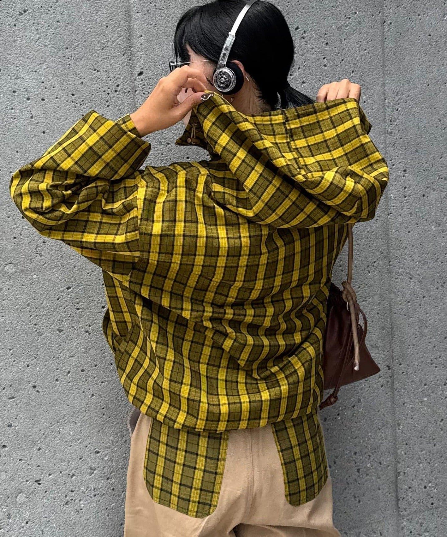 【男女通用】格紋全拉鍊襯衫夾克