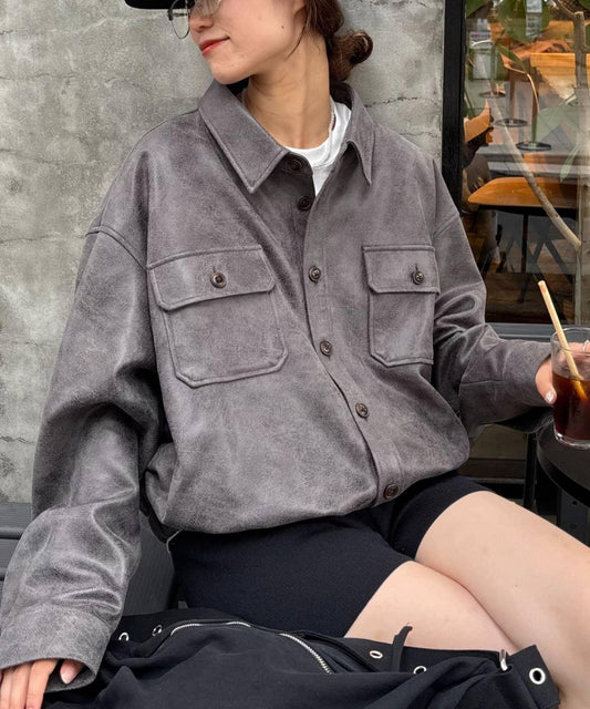 【男女通用】皮襯衫夾克