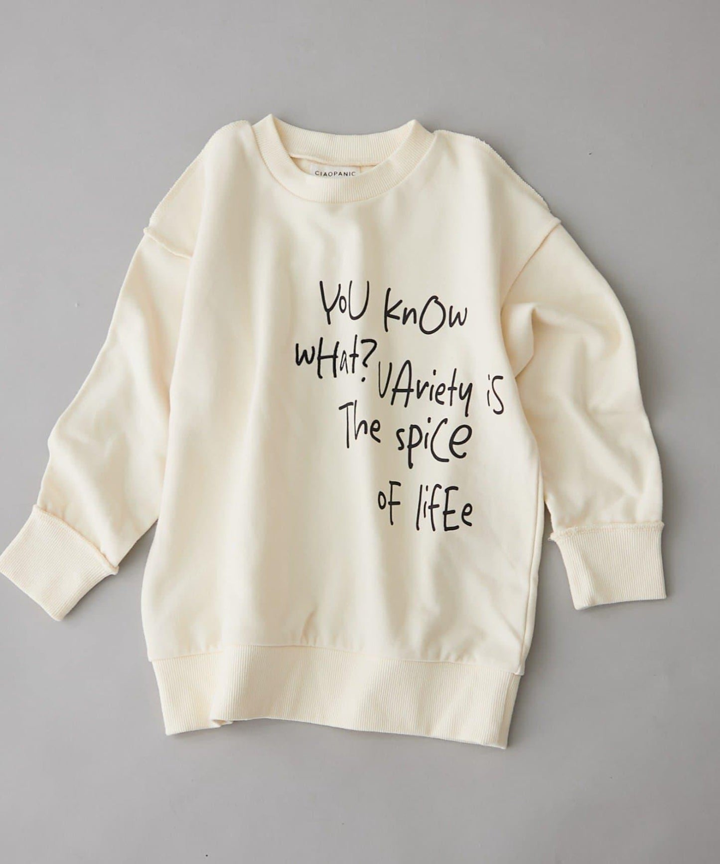 【兒童】【男女通用】標誌刺繡寬鬆衛衣