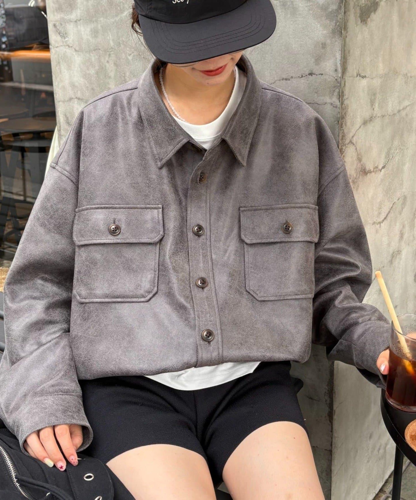 【男女通用】皮襯衫夾克