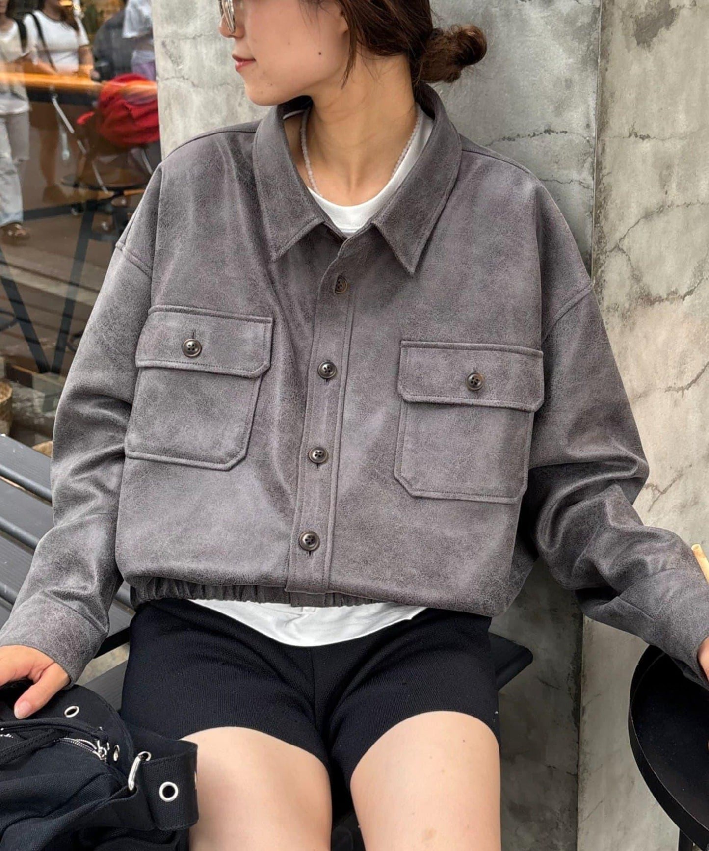 【男女通用】皮襯衫夾克