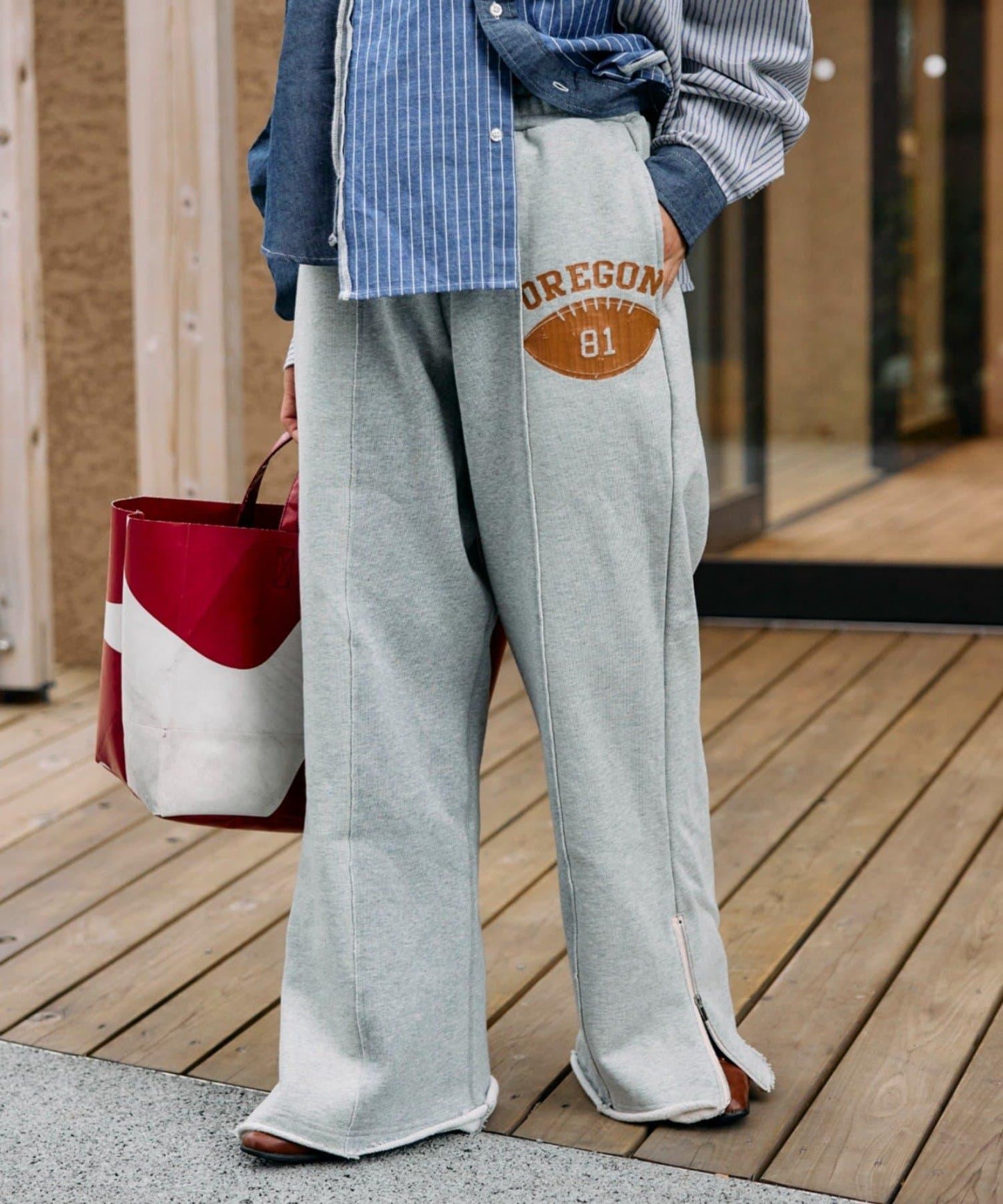 etsinta改良款拉鍊喇叭褲