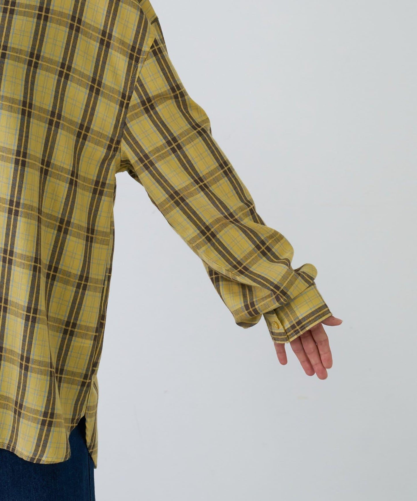 【男女通用】商場混紡長袖格子襯衫