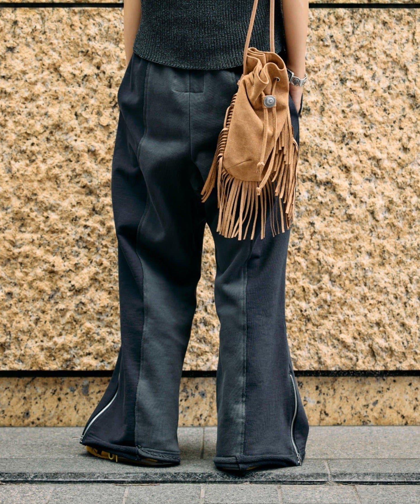 etsinta改良款拉鍊喇叭褲