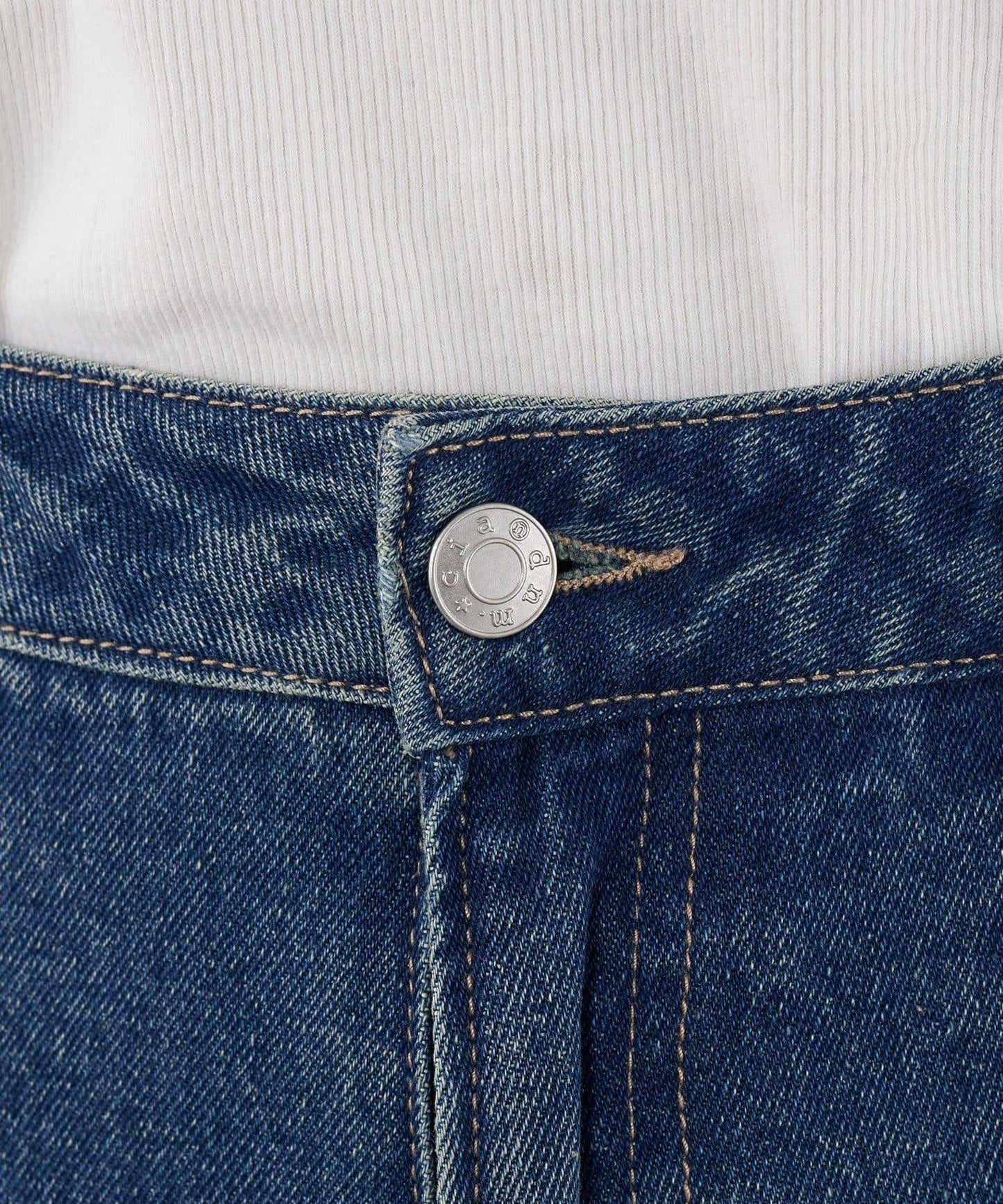 【CIAN DENIM/藍色牛仔布】褶皺喇叭牛仔褲#101