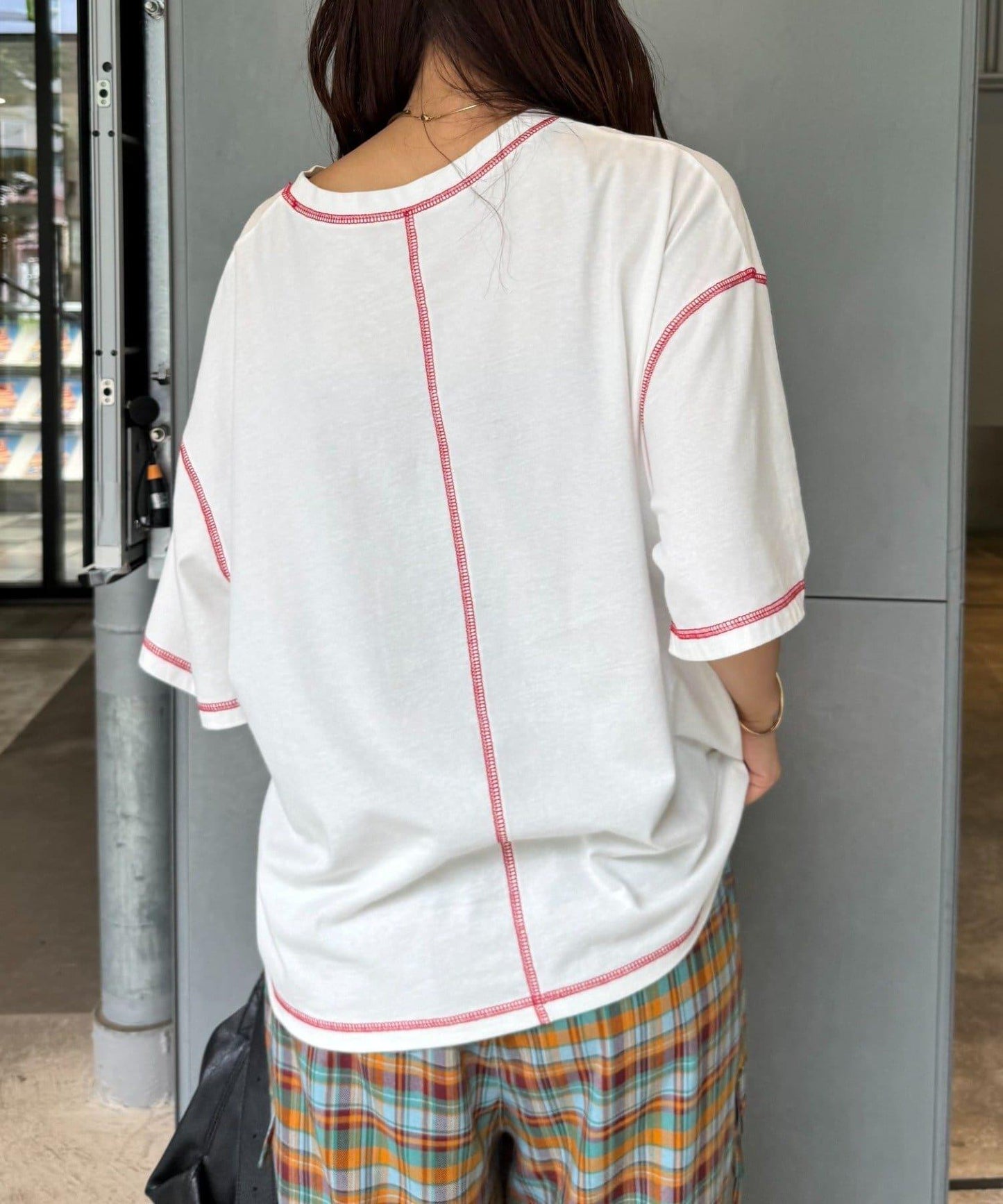 H.S配色拼接咖啡館菜單T恤