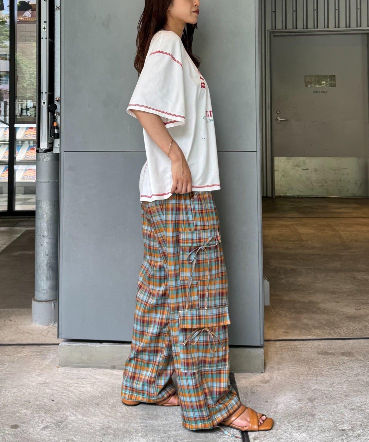 H.S配色拼接咖啡館菜單T恤