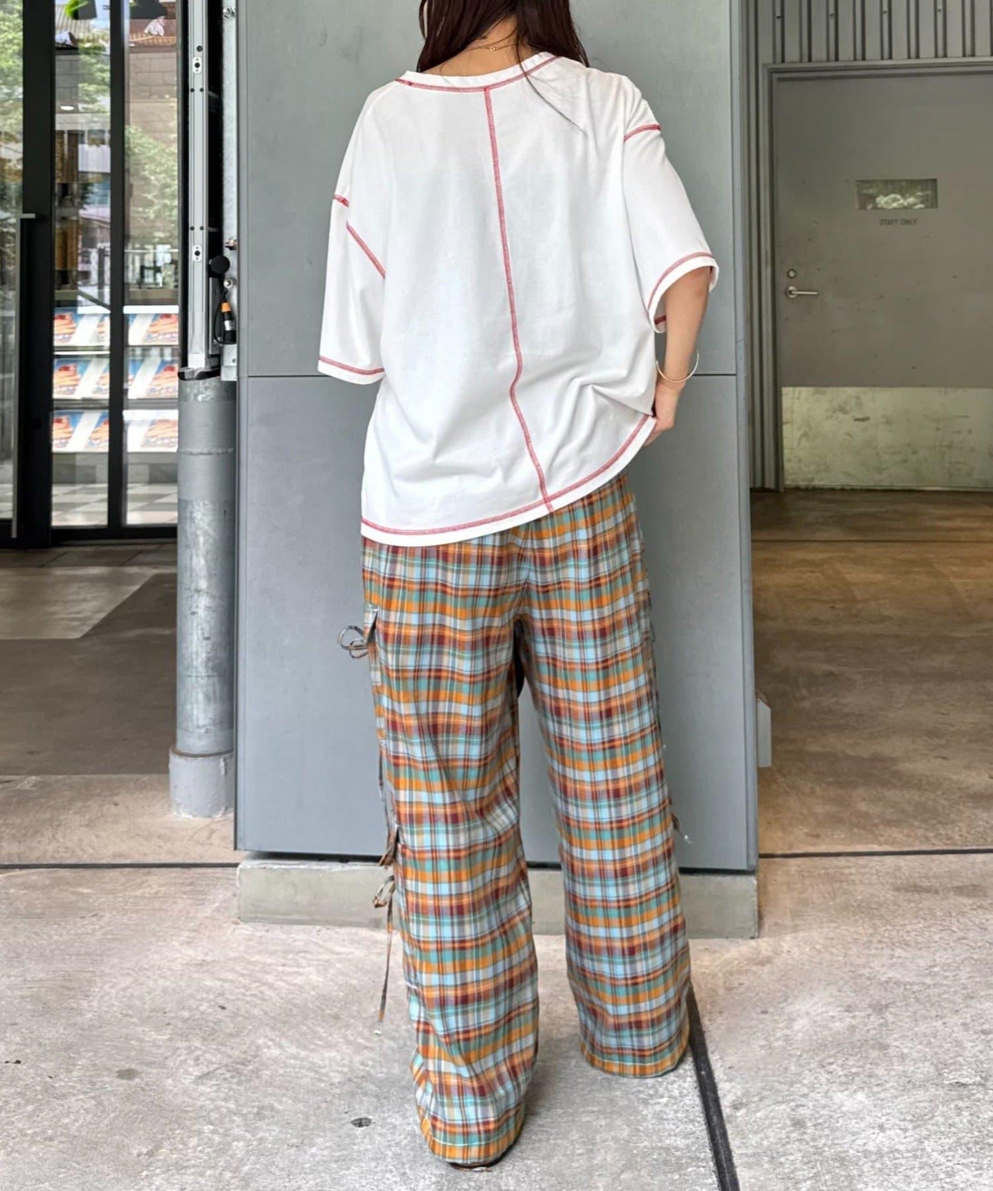 H.S配色拼接咖啡館菜單T恤