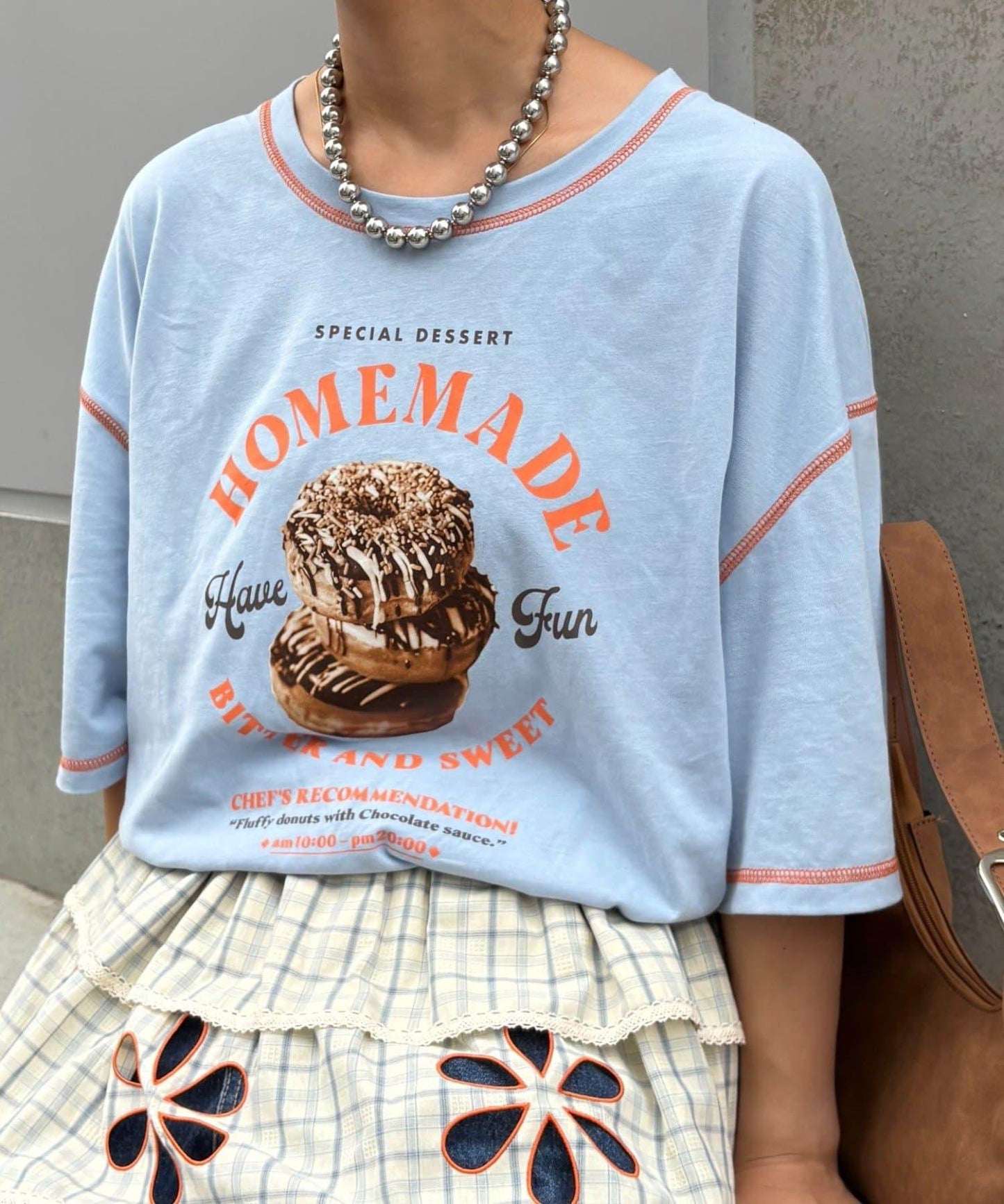 H.S配色拼接咖啡館菜單T恤