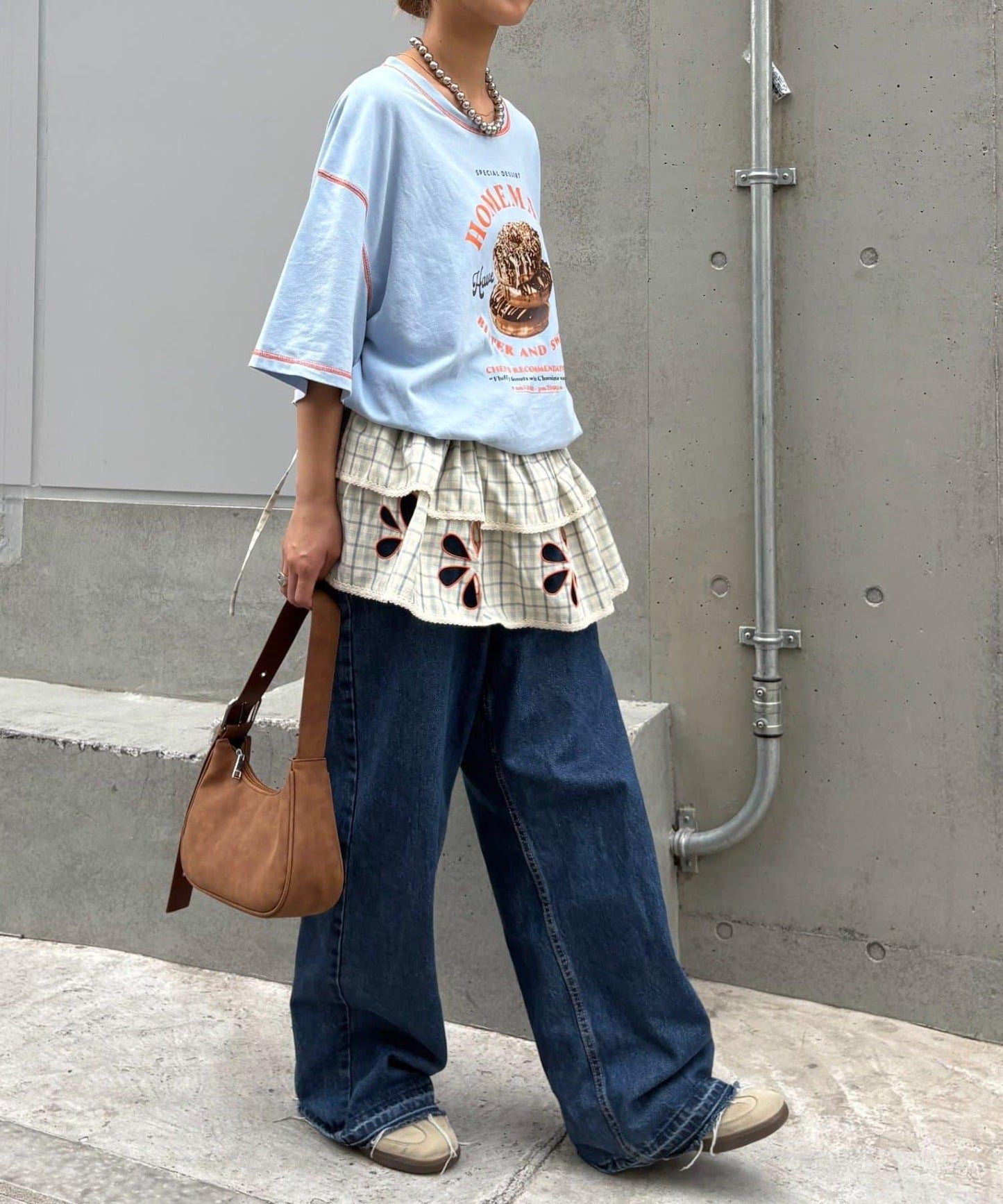 H.S配色拼接咖啡館菜單T恤