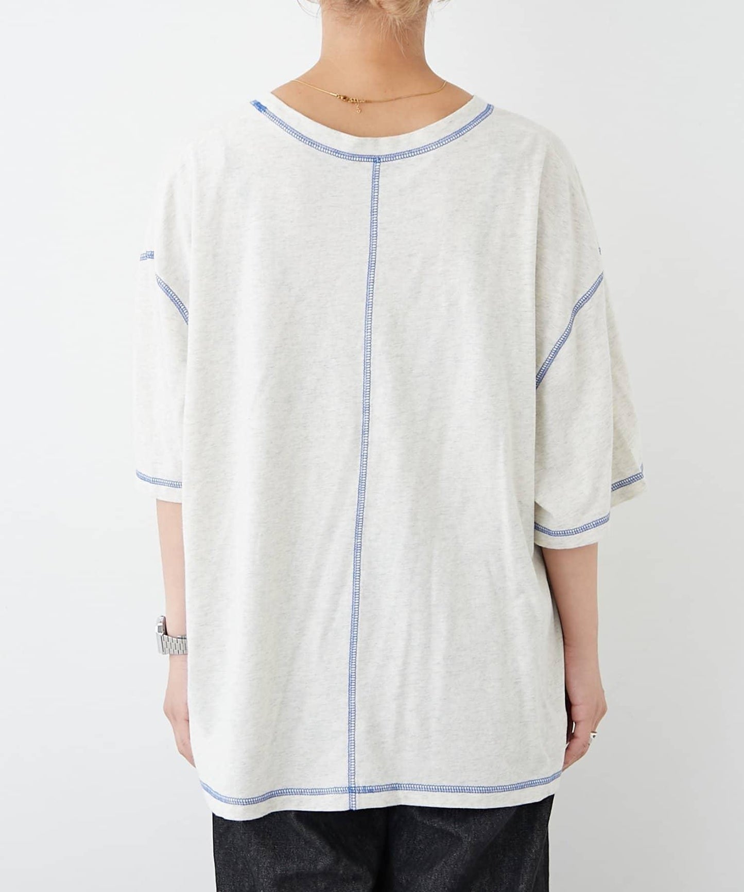 H.S配色拼接咖啡館菜單T恤