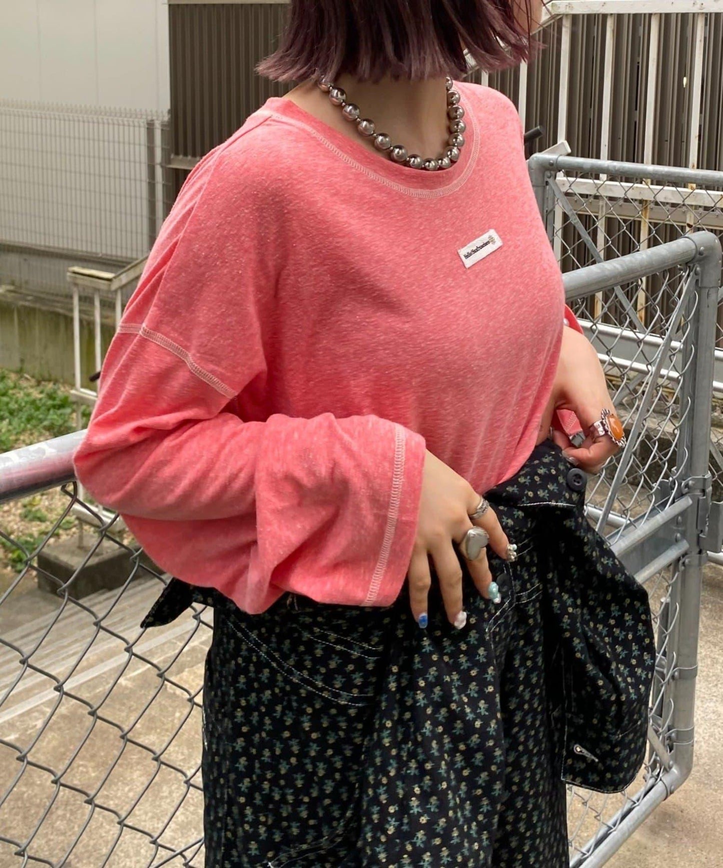 H.S透明紗質圓領T恤